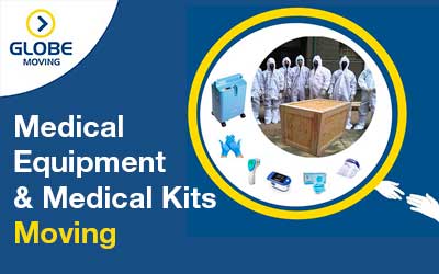Moving medical equipment and medical kits